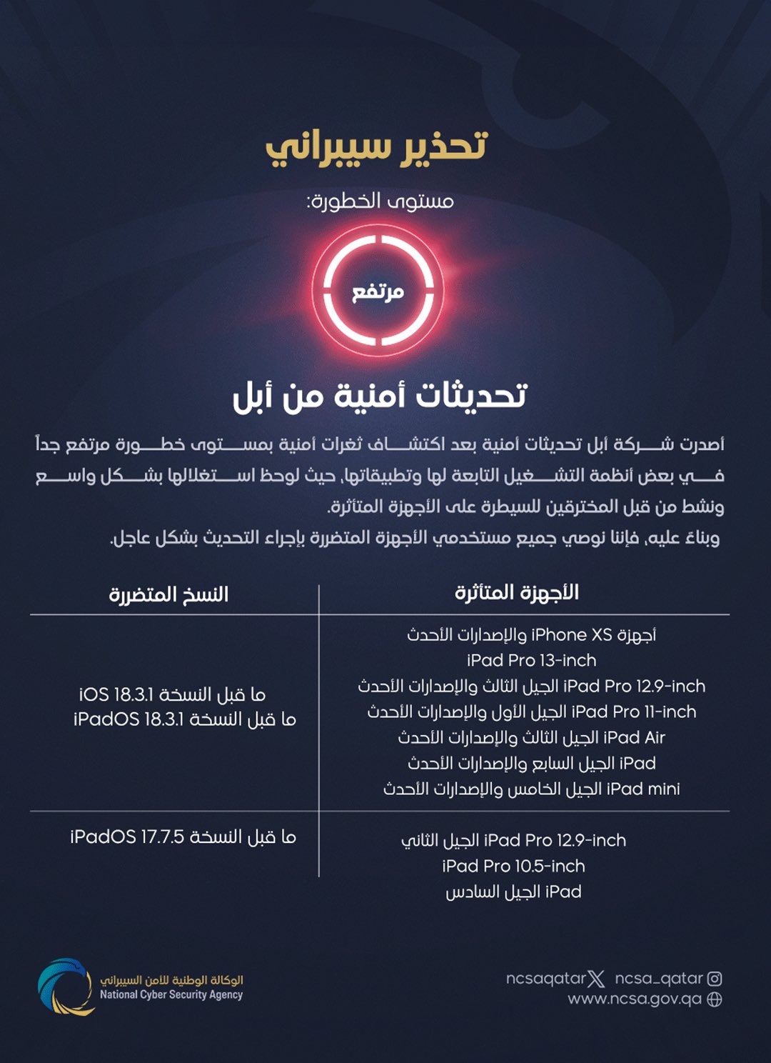 ثغرة أمنية خطيرة في هواتف آيفون داخل قطر