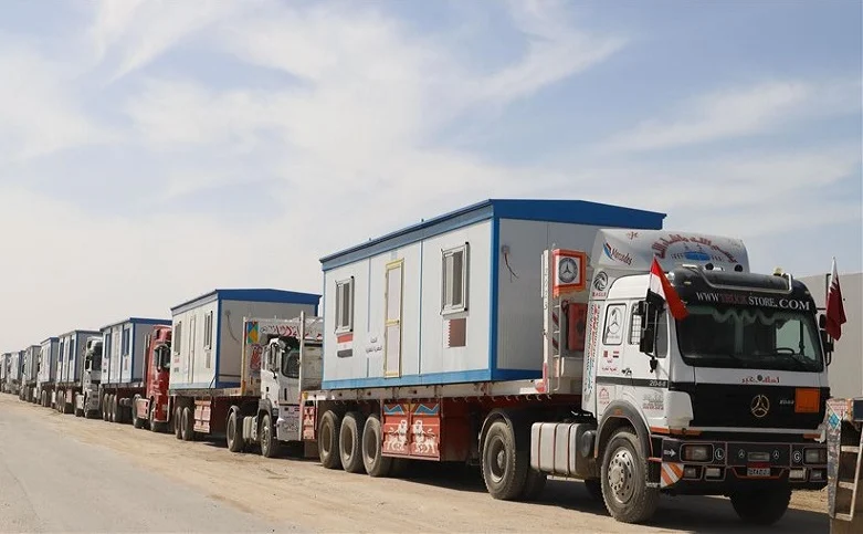 دخول دفعة من المنازل المتنقلة إلى غزة