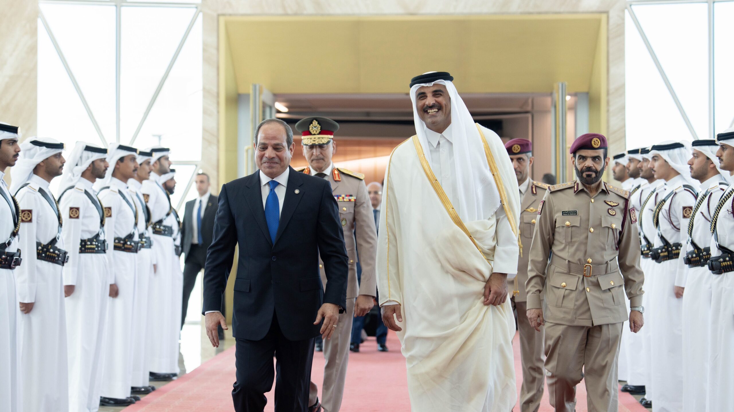 أمير دولة قطر والرئيس المصري 