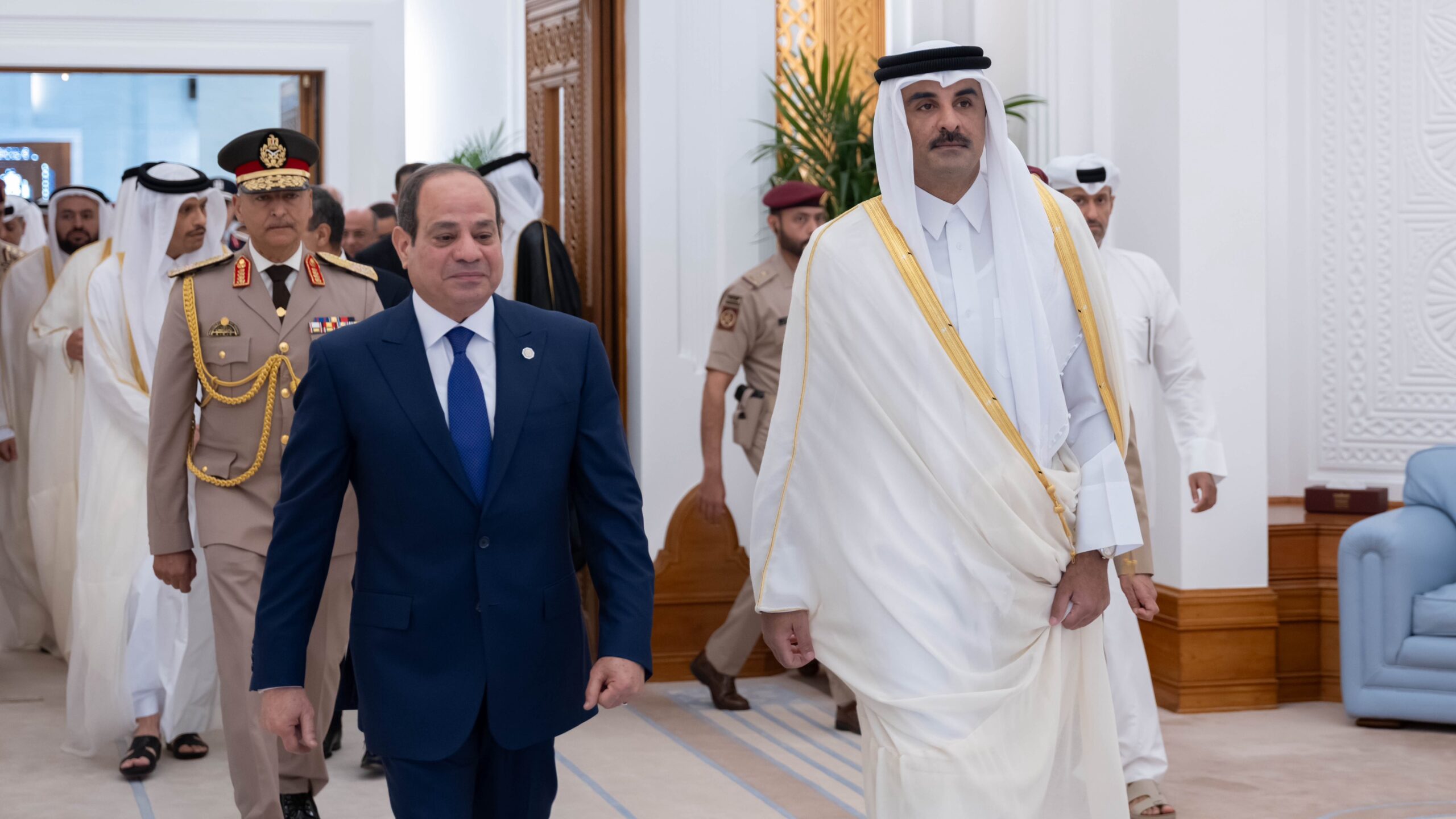 أمير دولة قطر و رئيس مصر 