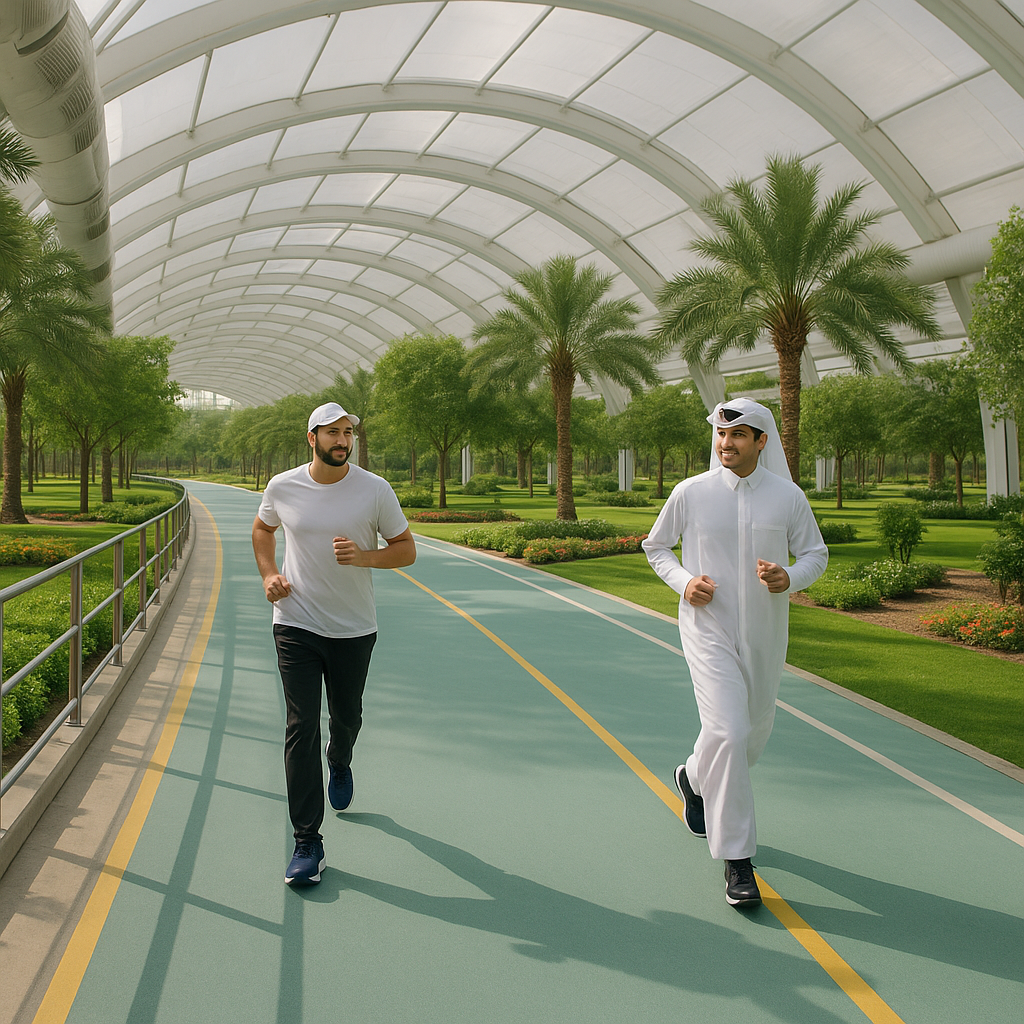 الحدائق المكيّفة في قطر: رياضة وترفيه بلا حرّ