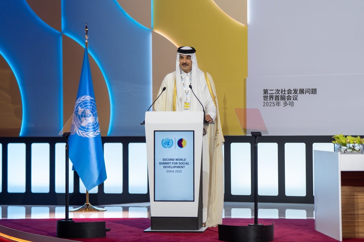 أمير قطر يلتقي الأمين العام للأمم المتحدة